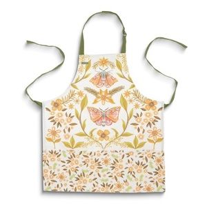 Apron with Pretty Moth Print/Adjustable/NWT